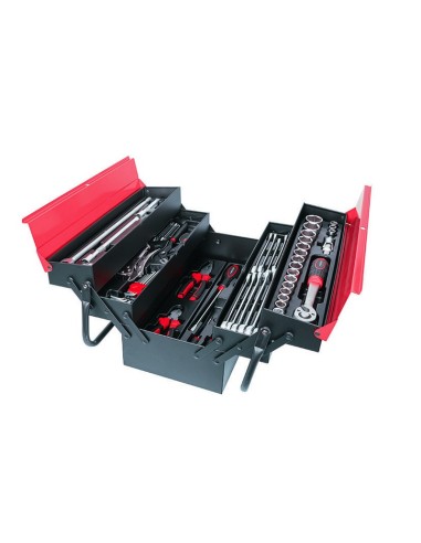 CAJA METALICA 63 PZAS.CHR-V 5 COMPARTIM.