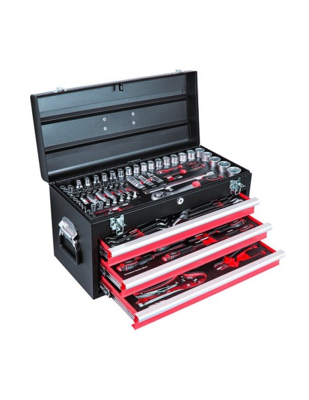 CAJA METALICA 143 PZAS.CHR-V 3 CAJONES