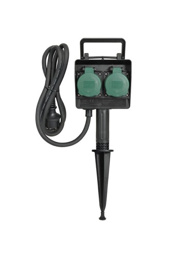 BASE ESTACA JARDÍN 2 TOMAS 3m IP44