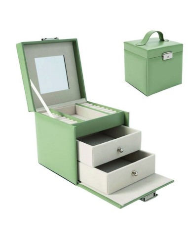 JOYERO 2 CAJONES VERDE BASIL