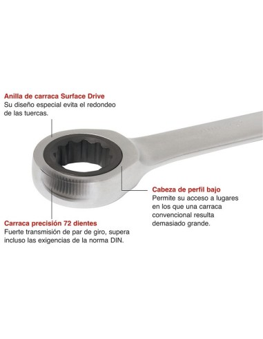 LLAVE COMBINADA CARRACA 32MM.RATIO