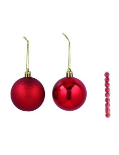 TUBO 9 BOLAS NAVIDAD ROJAS 5CM.MOD.SURT.