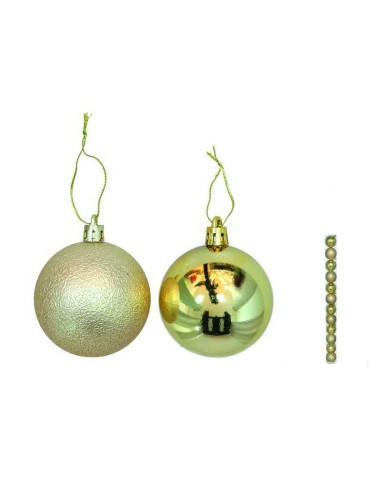 TUBO 12 BOLAS NAVIDAD ORO 6CM.MOD.SURT.