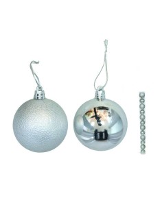 TUBO 12 BOLAS NAVIDAD PLAT.6CM.MOD.SURT.