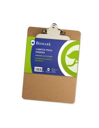 CARPETA DE MADERA CON PINZA