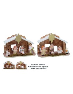 NACIMIENTO INFANTIL BLANCO 1 LED 22X15CM