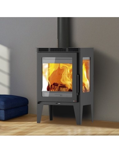 Estufa de leña Reno Redpod Eco 8,1kW Negra