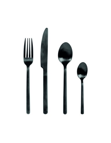 CUBERTERIA INOX.24 PZ. PULSE NEGRO OPACO