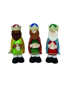 FIGURA REY MAGO HANS 13X10X41CM.SURTIDO