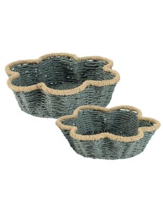 JUEGO 2 CESTAS BICOLOR GRIS