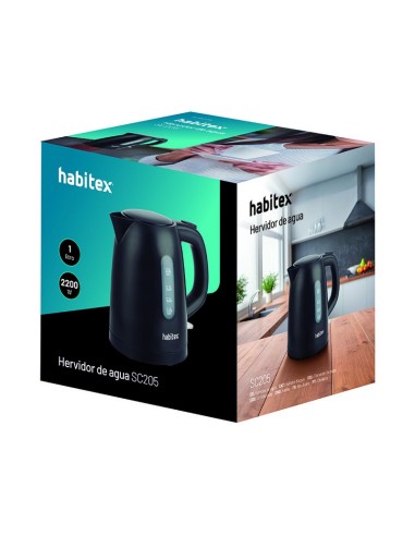 HERVIDOR AGUA 1 L NEGRO HABITEX
