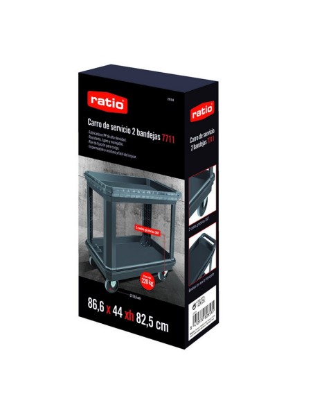 CARRO 2 BANDEJAS 86.6X44X82.5 CM. RATIO