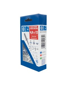 REMACHE ALUMINIO 4.0X12 ECOBLISTER 95UD 2