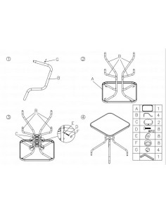 MESA METAL/VIDRIO BISTRÓ CUADRADA 2