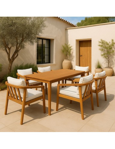 CONJUNTO COMEDOR TERRAZA 7PCS DOM